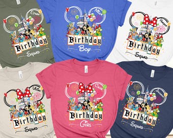 Camisetas personalizadas de cumpleaños de la familia Disney, camisetas de cumpleaños de niña Disney, camisetas de cumpleaños de niño Disney, camisetas de cumpleaños de equipo Disney, camisetas de Mickey y Minnie