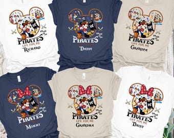 Benutzerdefinierte Disney Piraten Shirt, Disney Piraten Gruppe Shirt, Disney Piraten Leben 2025 Shirt, Disney Shirt, Disney Familie Passenden Cruise Shirt