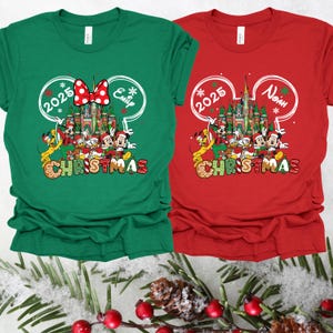 Custom Disney Christmas Shirt, Mickey Minnie Christmas Shirts,Matching Disney Christmas Family Shirt , Disney Christmas Trip Shirt