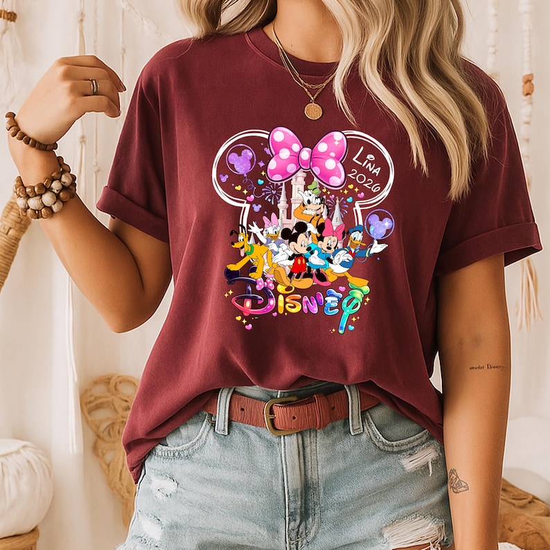 Aangepaste Disney-reis 2026 shirts, Disney familie-uitstapje shirt, Disney bijpassende shirt, Disney familie shirts, Disney reis shirt, Disneyland shirt afbeelding 4