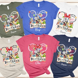 Custom Disney Family Birthday Shirt, Disney Birthday Girl Shirt, Disney Birthday Boy Shirt, Disney Birthday Squad Shirt, Mickey Minnie Shirt