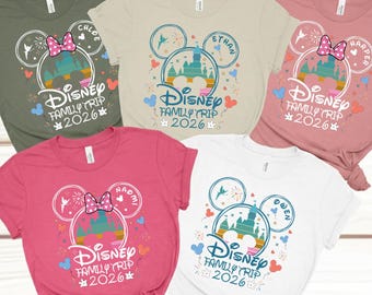 Personalized Disney Trip Family Shirt, ,Disney Vacation Shirt, Custom Disney 2026 Shirt, Disney Group Matching Shirt, Disney Trip 2026 Shirt