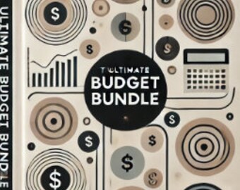 Può includere: Una copertina di libro marrone e beige con il titolo "The Ultimate Budget Bundle" in testo nero. La copertina presenta una calcolatrice, simboli del dollaro e un grafico.