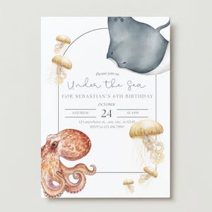 Under the Sea-Themed Party Invitation - Editable on Canva