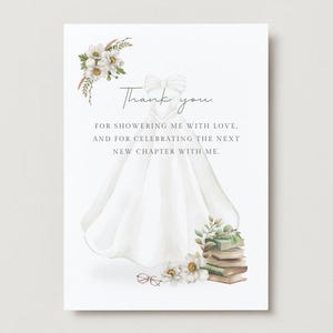 New Chapter-Themed Bridal Shower Thank You - Editable with Canva