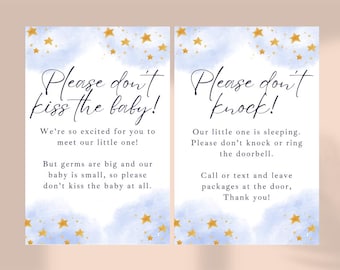 Printable please Dont Knock or Ring Doorbell Sign and please Don't Kiss ...