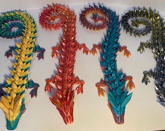 Huge Articulated Flexi Crystal Dragon - Random Color LOWEST PRICE for 24" 2ft long dragon