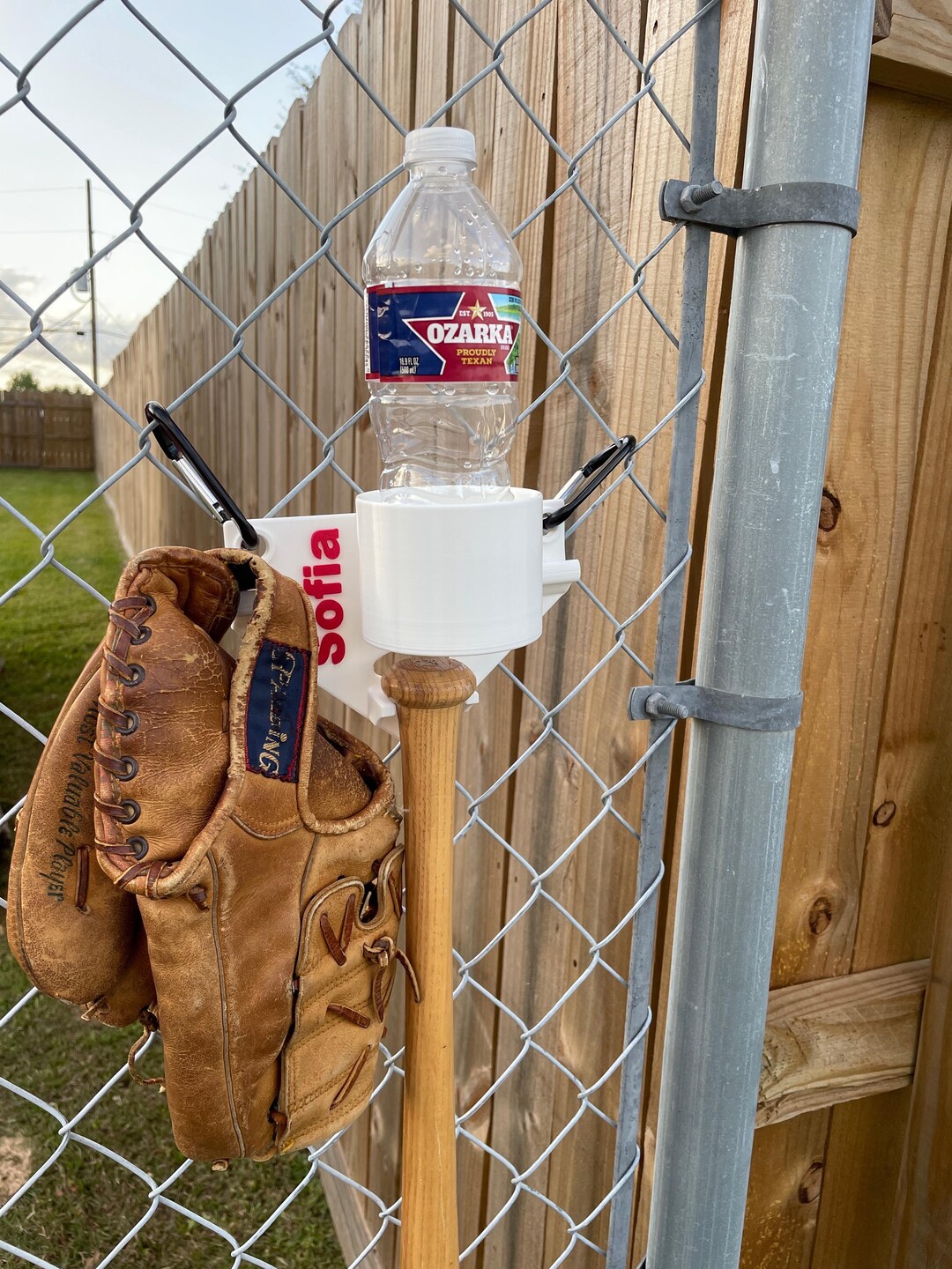 Baseball Gear Hanging Organizer - Fence Hanging Rack for Drink, Bat ...