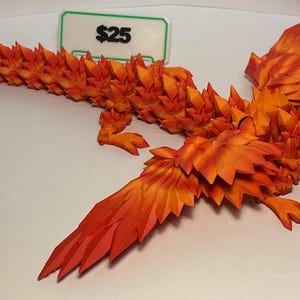 3d printed Articulated Flexi Winged Crystal Dragon