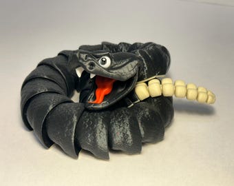 3d printed articulated flexi Rattlesnake
