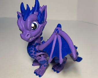 3d Printed Western Flexi Dragon Cartoon Stylized