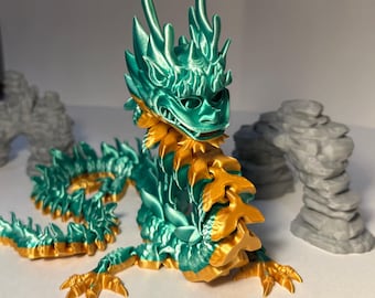 3d printed articulated flexi Imperial Dragon - lowest price on Etsy for 26”!