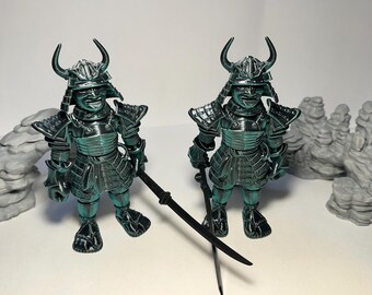 3D-geprinte gelede Flexi Samurai en wapencaches
