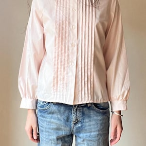 Vintage 1980s Peter Pan Collared Shirt Pink
