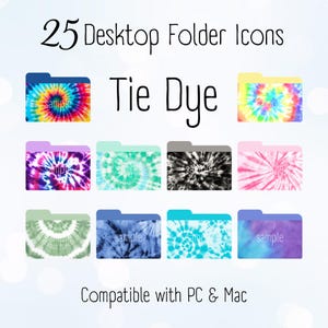 25 Desktop Folder Icons, Tie Dye Folders, Windows Folder Icons, Mac Folders, Desktop Icons, Computer Icons, Desktop Organization