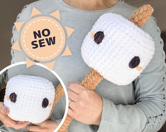 Patrón de crochet para peluche de palito de malvavisco - Sin costura (PDF)