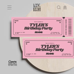 IGOR Ticket Einladung, IGOR Geburtstagsfeier, IGOR Party, Tyler der Schöpfer, Konzertkarte, Souvenir Ticket, bearbeitbar in Canva