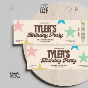 Rufen Sie mich an, wenn Sie verlorene Ticket-Einladung, Tyler der Schöpfer Konzertkarte, CMIYGL Geburtstagsfeier, Souvenir-Karte, Bearbeitbar in Canva