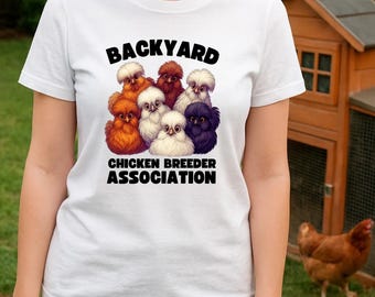 Silkie Chicken PNG | Backyard Breeder T-Shirt Design (Digital Download 12x12, 300 DPI)
