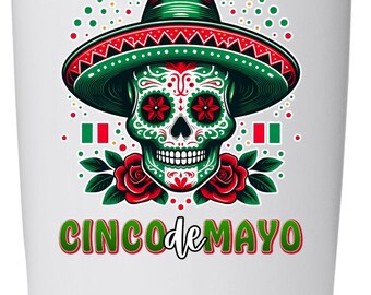 Cinco de Mayo Skull PNG: Mexican T-Shirt Design (Digital Download)