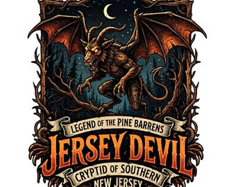 Jersey Devil Cryptid Shirt, Vintage Pine Barrens Graphic Tee (Digital Download)