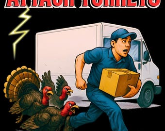 Attack turquoises Grafik - Auslieferungsfahrer Humor PNG (Digitaler Download)