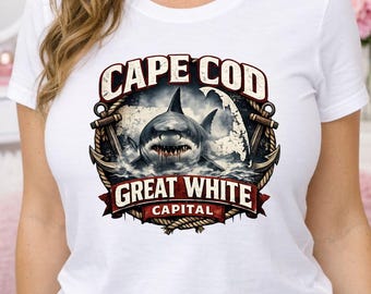 Cape Cod White Shark PNG | Nautical Vintage Art (Digital Download)
