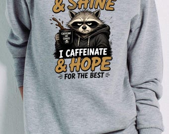 Lustiges Waschbär Kaffee Shirt - Koffein oder Chaos Tee - mürrisches Tierliebhaber Geschenk - sarkastisches Kaffeebecher T-Shirt - süßes Müll Panda Kleid