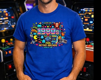 Retro 80er Jahre Arcade Classics PNG, Vintage Videospiel Grafik (Digitaler Download)