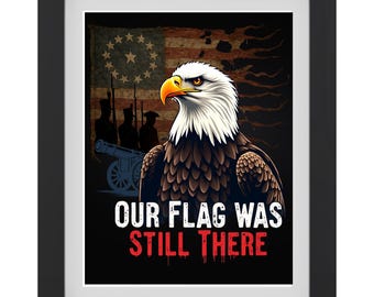 Patriotic Eagle & Betsy Ross Flag PNG - Military Wall Art (Digital Download)