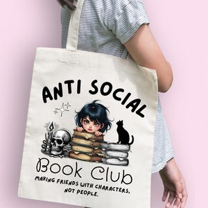 Anti-sozialen Buchclub introvertiert Shirt PNG Buch-Liebhaber Geschenk humorvolle ANTI SOZIAL Tshirt Design Digitaler Download