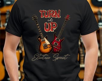 Turn It Up E-Gitarren-Design • Retro Rock Musik PNG (Digitaler Download)