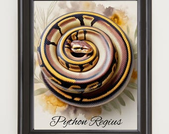 Ball Python Wandbild - Realistischer Python Print, Reptilien Dekor (Digitaler Download)