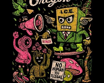 Portland Protest Art Tee - Anti-ICE, kein Mensch ist Illegal, Ungesetzliche Versammlung Shirt
