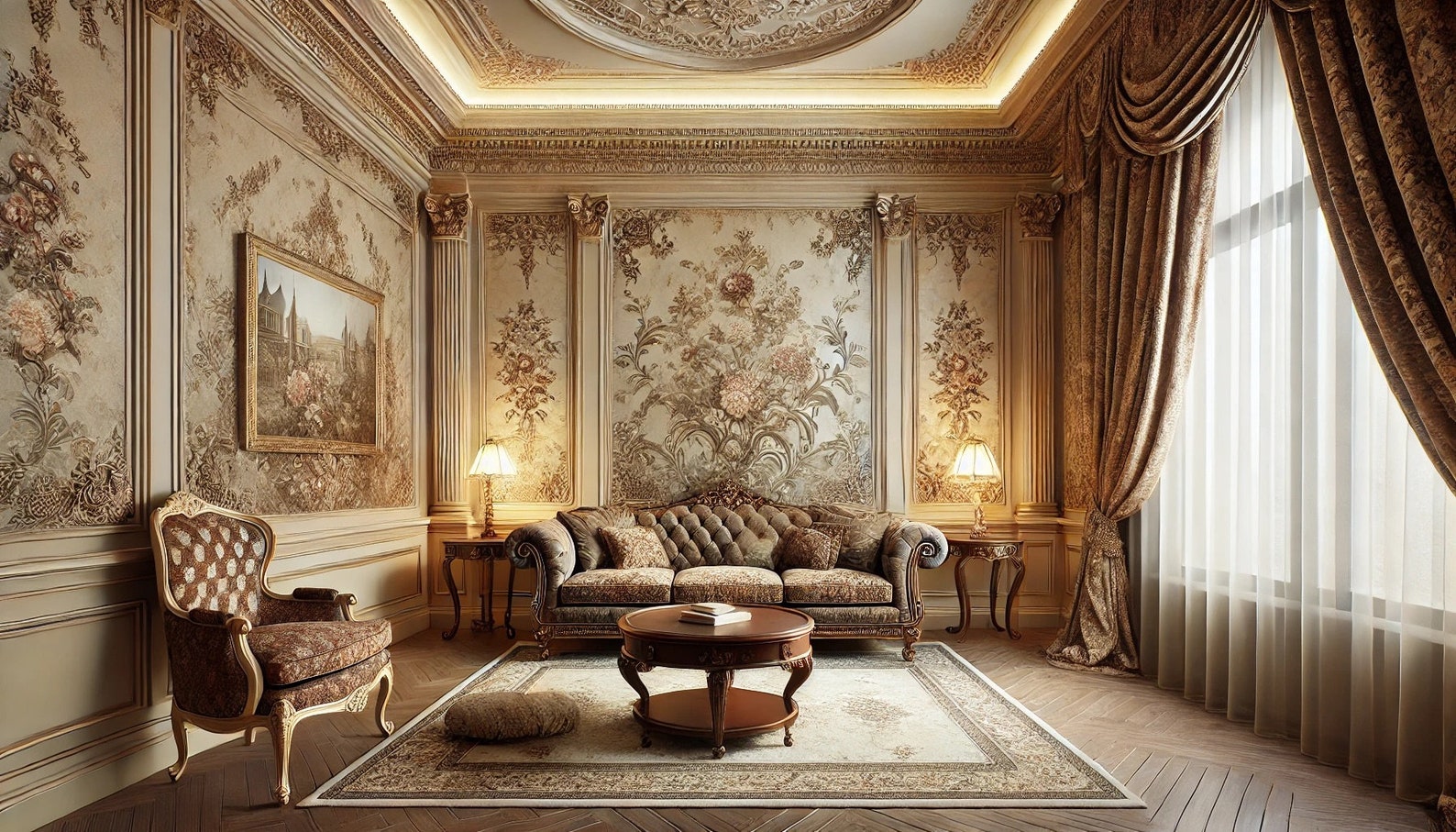 Vintage and Luxury Wallpaper for Living Room - Etsy