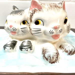 One Vintage Minou-ettes Porcelain Cat Plate by C. Pradalie | 1985