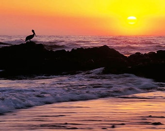 Ocean Photography Beach Photo Sunset Photograph Surf at Sunset