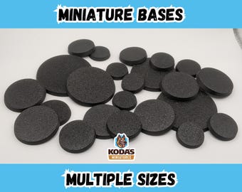 25-160mm Circular Miniature Bases - 5x2 Magnet Ready - For Wargaming, Display, and Storage/Transport - Multiple Sizes Available