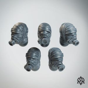 15 x Leprous Pilgrim Bandaged Heads | Scaled for Trench Crusade Pilgrims | Arcamundi