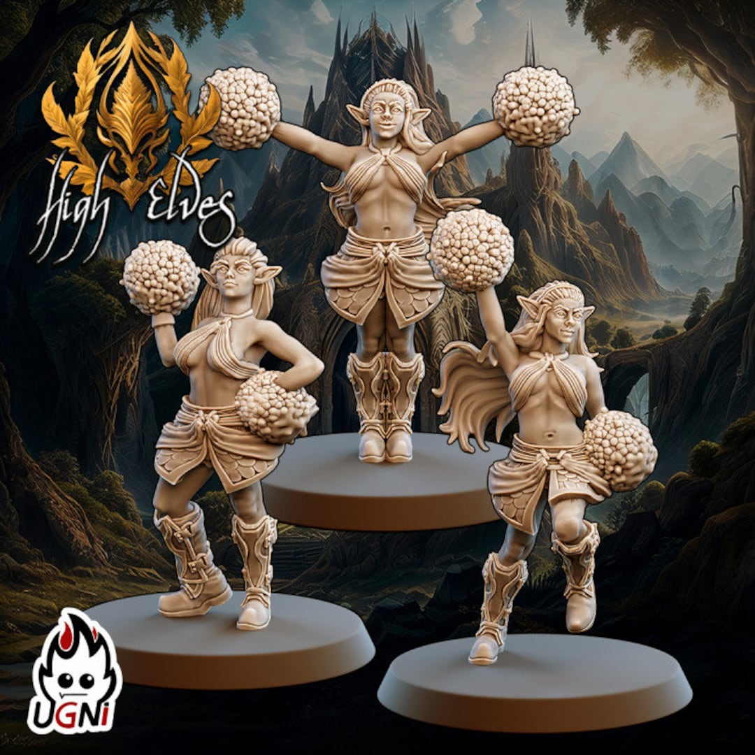 Elf Team Cheerleader X3 - High Elves Team - Fantasy Football - Designed by Ugni ...
