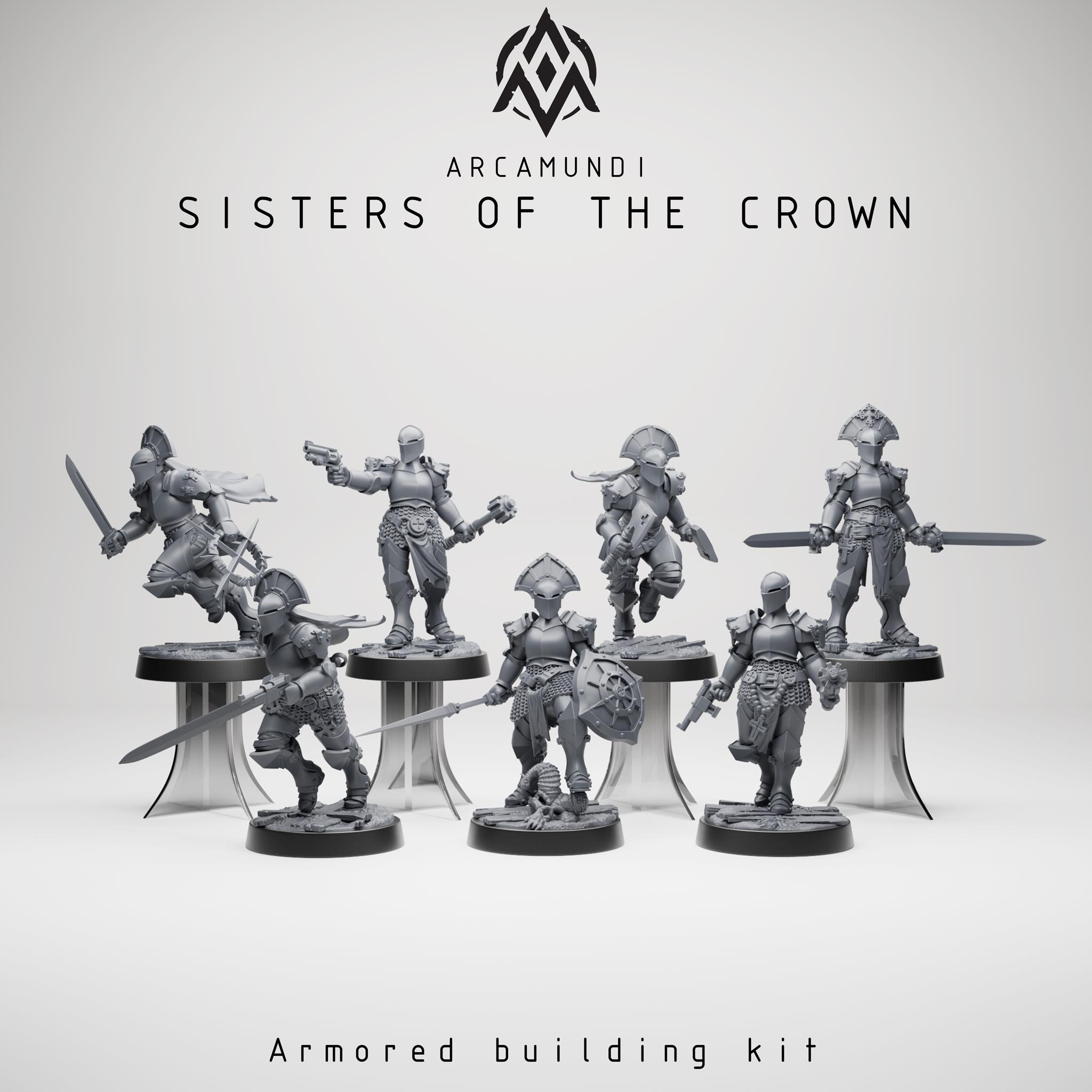 Armored Sisters of the Crown - Stigmatic Nuns | Scaled for Trench Crusade Pilgrims | Arcamundi