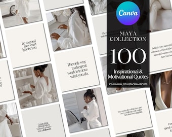 100 Melanin Instagram Motivational Quotes Canva Templates | Instagram Minimalist Quotes | Editable Canva Templates | Inspirational Quotes