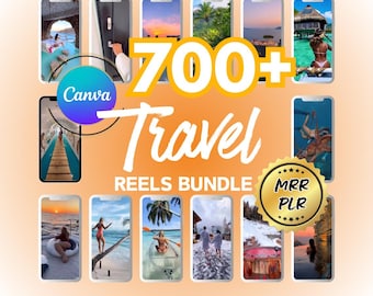 700+ Beach Vacation Videos Photo Bundle for Instagram Reels, Faceless Digital Marketing Videos Master Resell Rights, MRR/PLR, Canva