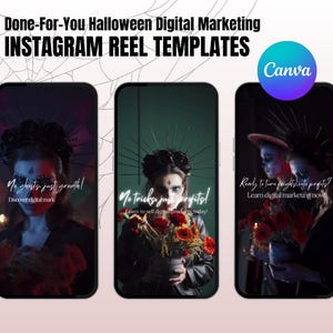MRR Instagram Reels, Done for You Halloween Instagram Templates, Digital Marketing, Editable in Canva, PLR Digital Products