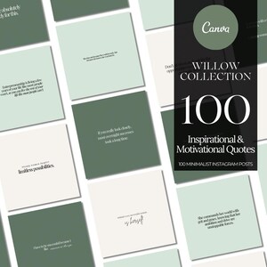 100 Instagram Motivational Quotes Canva Templates | Instagram Minimalist Quotes | Editable Canva Templates | Inspirational Quotes Posts