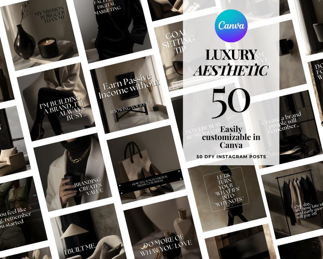 Luxury Instagram Templates for Small Business, Aesthetic Canva ...