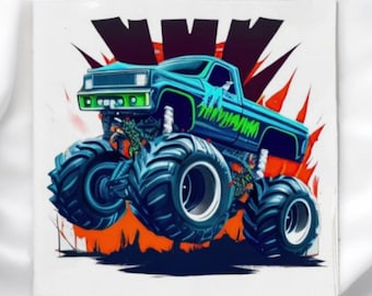 Monster Truck Fabric Panel for Quilting Crafting Sewing Quilt Block Craft Fabric Unique Fabric Quilting Panels, 15064133441