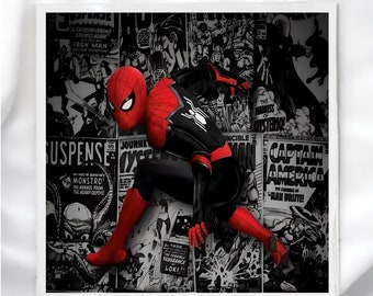 Spider Man Superhero Fabric Panel for Quilting, Crafting, Sewing, Quilt Block, Craft Fabric, Unique Fabric Quilting Panels, SM74969