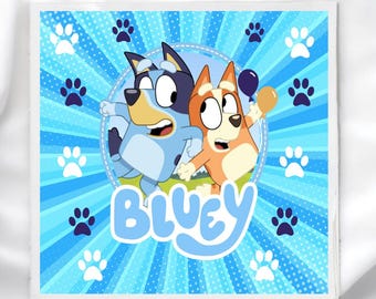 Blue Dog Bluey Fabric Panel for Quilting Crafting Sewing Quilt Block Craft Fabric BFP74960