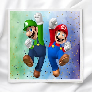 Super Mario Stoffpanel für Quilten, Basteln, Nähen, Quilt Block, Craft Fabric, Unique Fabric Quilting Panels, MFP74970